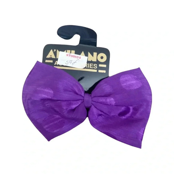 7-Pc Y2K Hair Accessory Bundle — Satin Bow Barrettes, Red Ruched Banana Clip - Picture 12 of 15